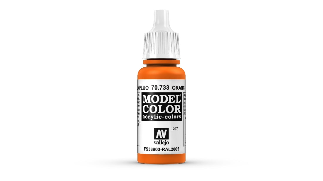 Vallejo Model Colour #207 Fluorescent Orange 17 ml Acrylic Paint