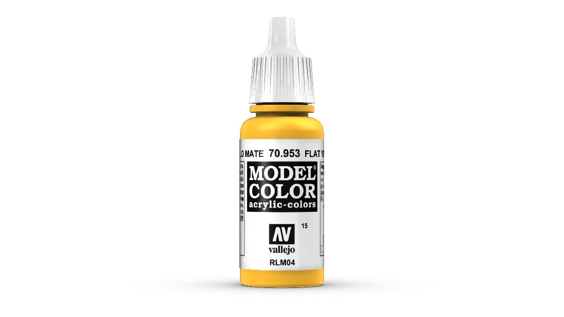Vallejo Model Colour #027 Flat Yellow 18 ml Matt Acrylic Paint