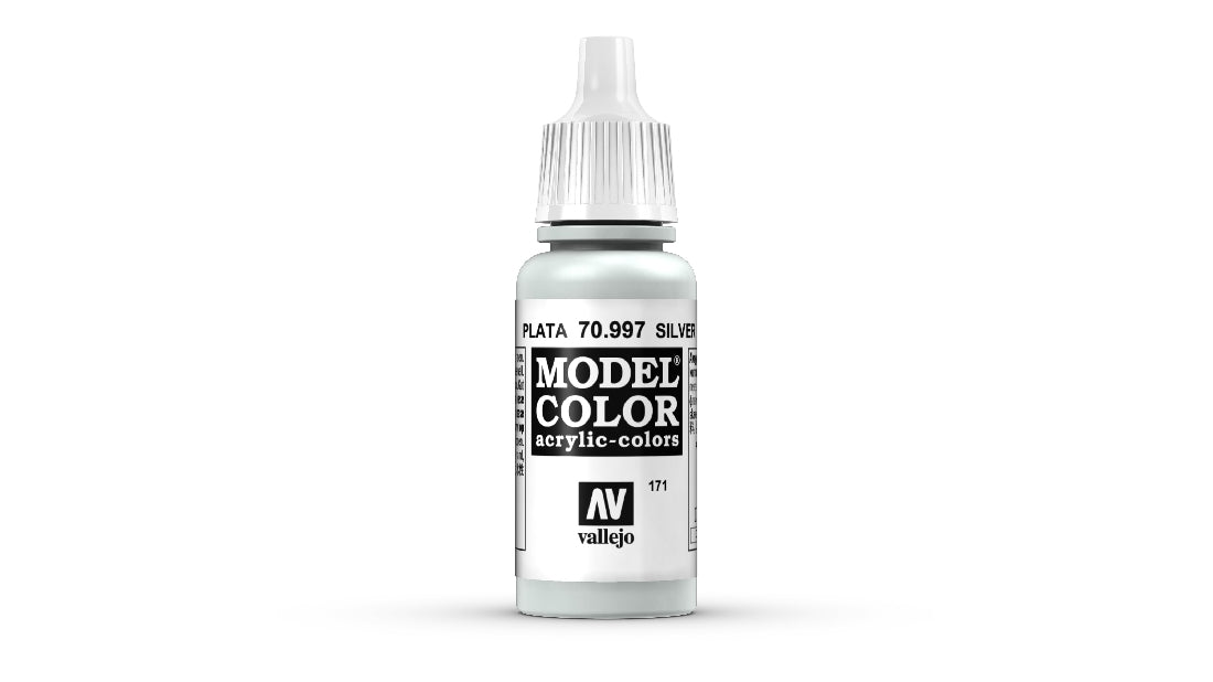 Vallejo Model Colour #195 Silver 18 ml Metallic Acrylic Paint