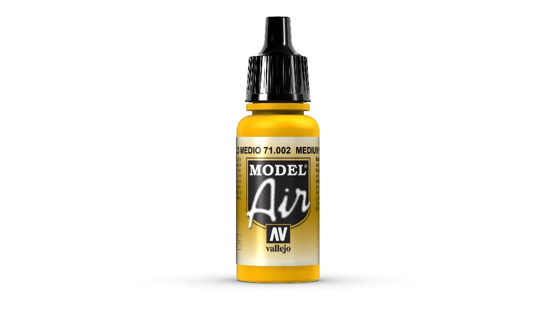 Vallejo Model Air Medium Yellow 17 ml Acrylic Airbrush Paint 71002