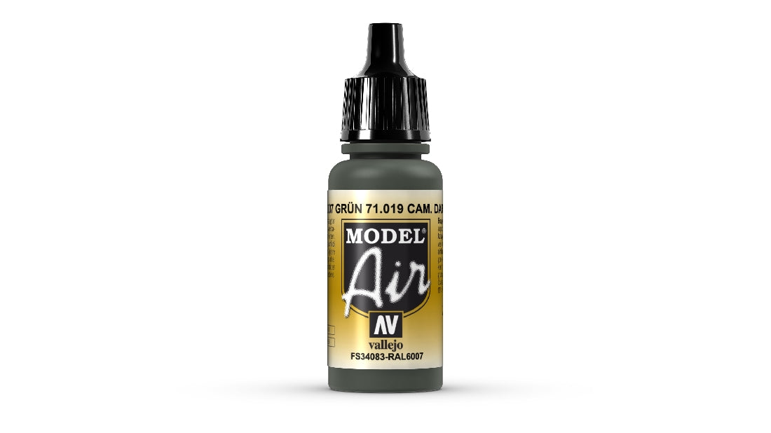 Vallejo Model Air CamDark Green 17 ml Acrylic Airbrush Paint 71019