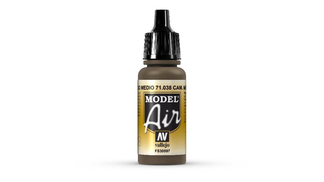 Vallejo Model Air Cam Medium Brown 17 ml Acrylic Airbrush Paint 71038