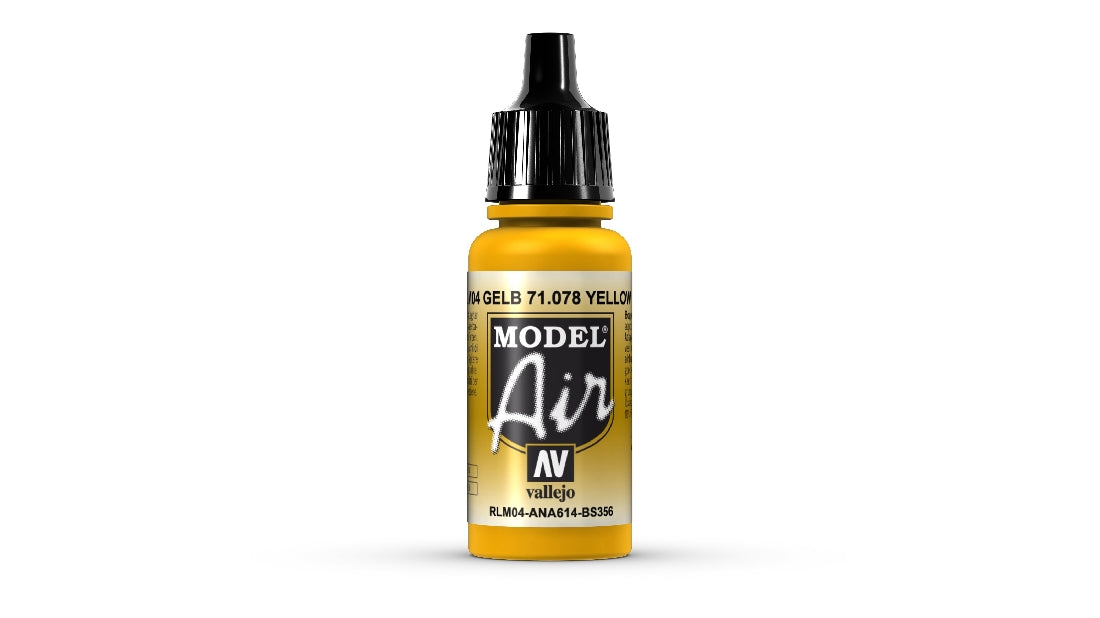 Vallejo Model Air Yellow RLM04 17 ml Acrylic Airbrush Paint 71078