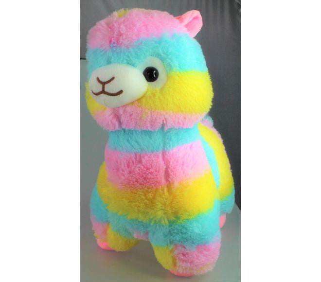 JUMBO RAINBOW PLUSH ALPACA