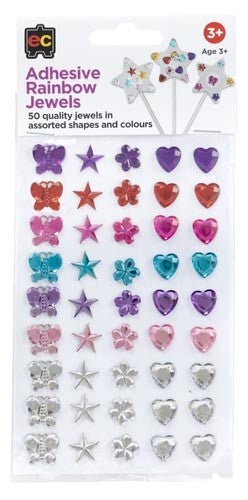 Ec Adhesive Rainbow Jewels - Set Of 50