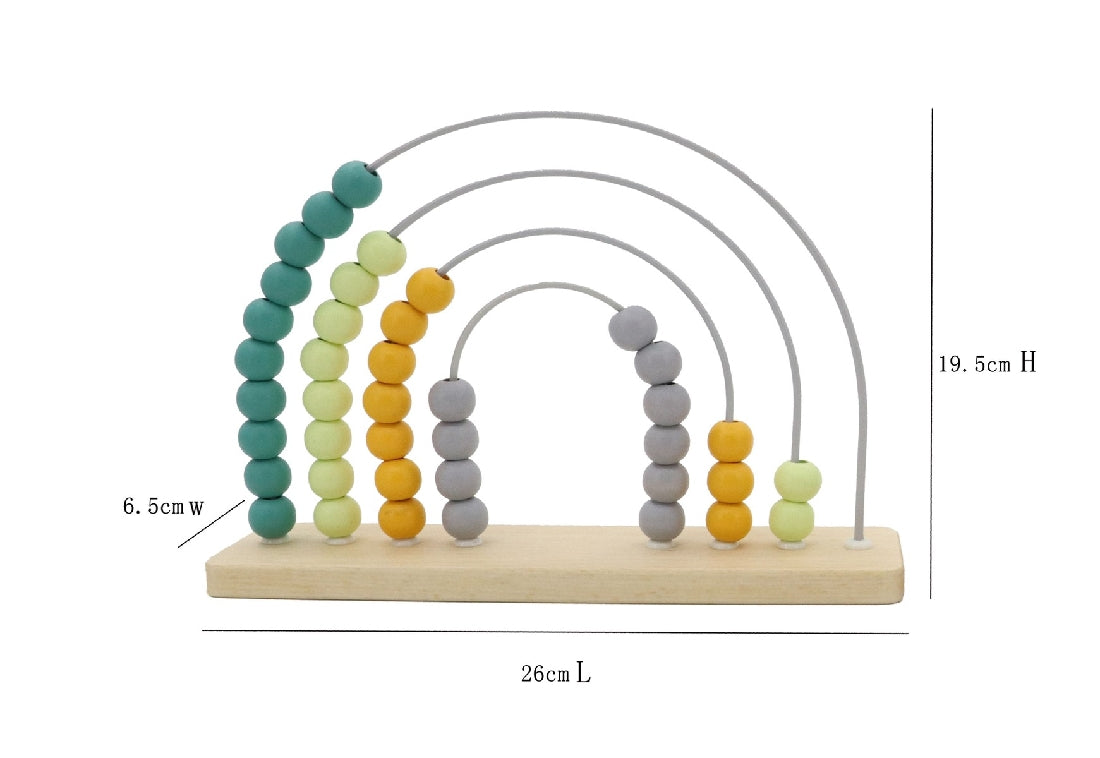 Wooden Abacus Rainbow - Olive