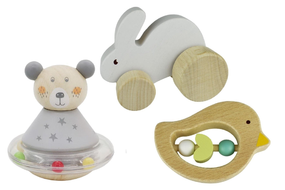 Kaper Kidz Calm & Breezy Baby Gift Set Bunny, Bird & Bear 3pcs