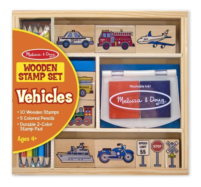 Wooden Stamp Set - Vehicles