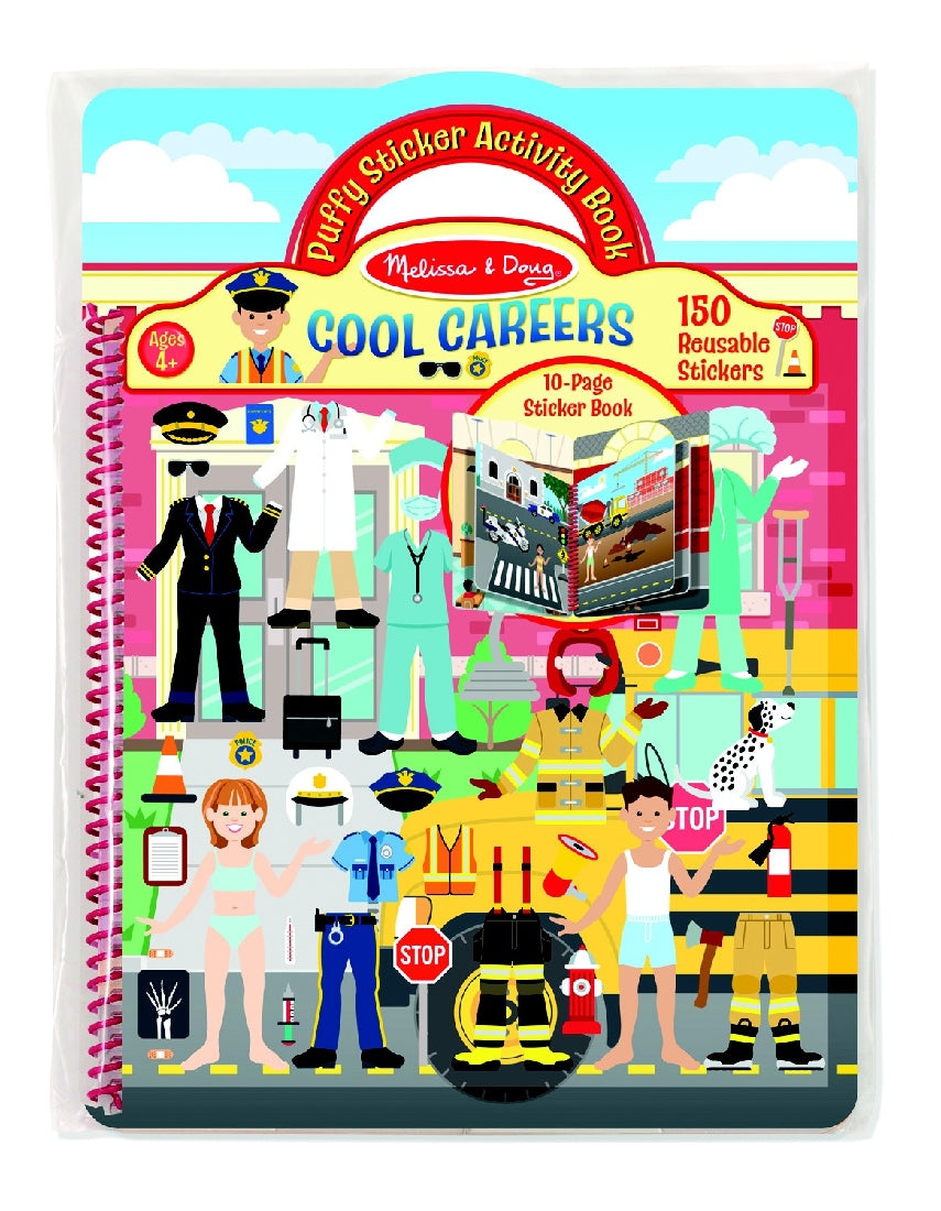 M&D - REUSABLE PUFFY STICKER ACTIVITY BOOK - COOL CAREERS