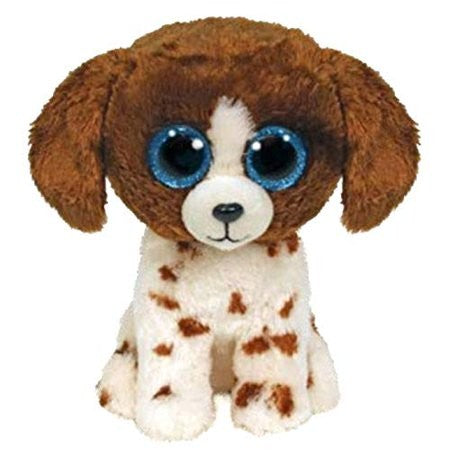 TY BEANIE BOOS REGULAR - MUDDLES DOG BROWN/WHITE