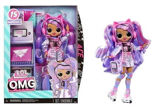 LOL Surprise OMG Ace Fashion Doll with 15 Surprises Including Gaming Themed Fashions and Accessories – Great Gift for Kids Ages 4+