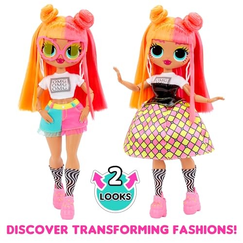 LOL Surprise OMG Neonlicious Fashion Doll with Multiple Surprises Including Transforming Fashions and Fabulous Accessories  Kids Gift Ages 4+