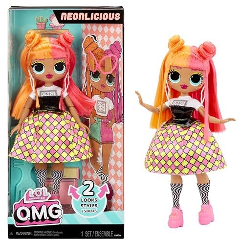 LOL Surprise OMG Neonlicious Fashion Doll with Multiple Surprises Including Transforming Fashions and Fabulous Accessories  Kids Gift Ages 4+