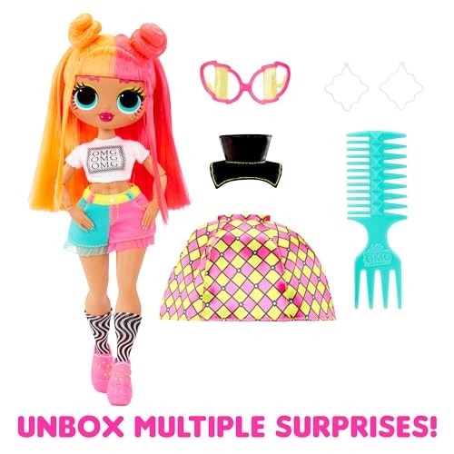 LOL Surprise OMG Neonlicious Fashion Doll with Multiple Surprises Including Transforming Fashions and Fabulous Accessories  Kids Gift Ages 4+