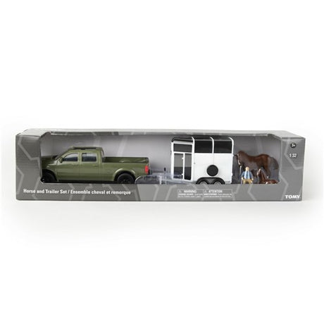 John Deere 1:32 Scale Horse & Trailer Set