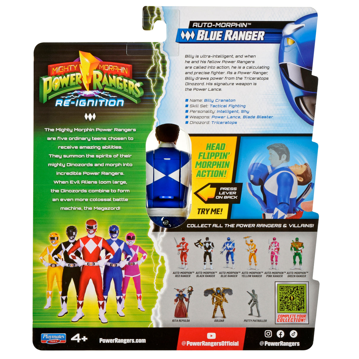 Mighty Morphin Power Rangers Re-Ignition Auto-Morphin Blue Ranger