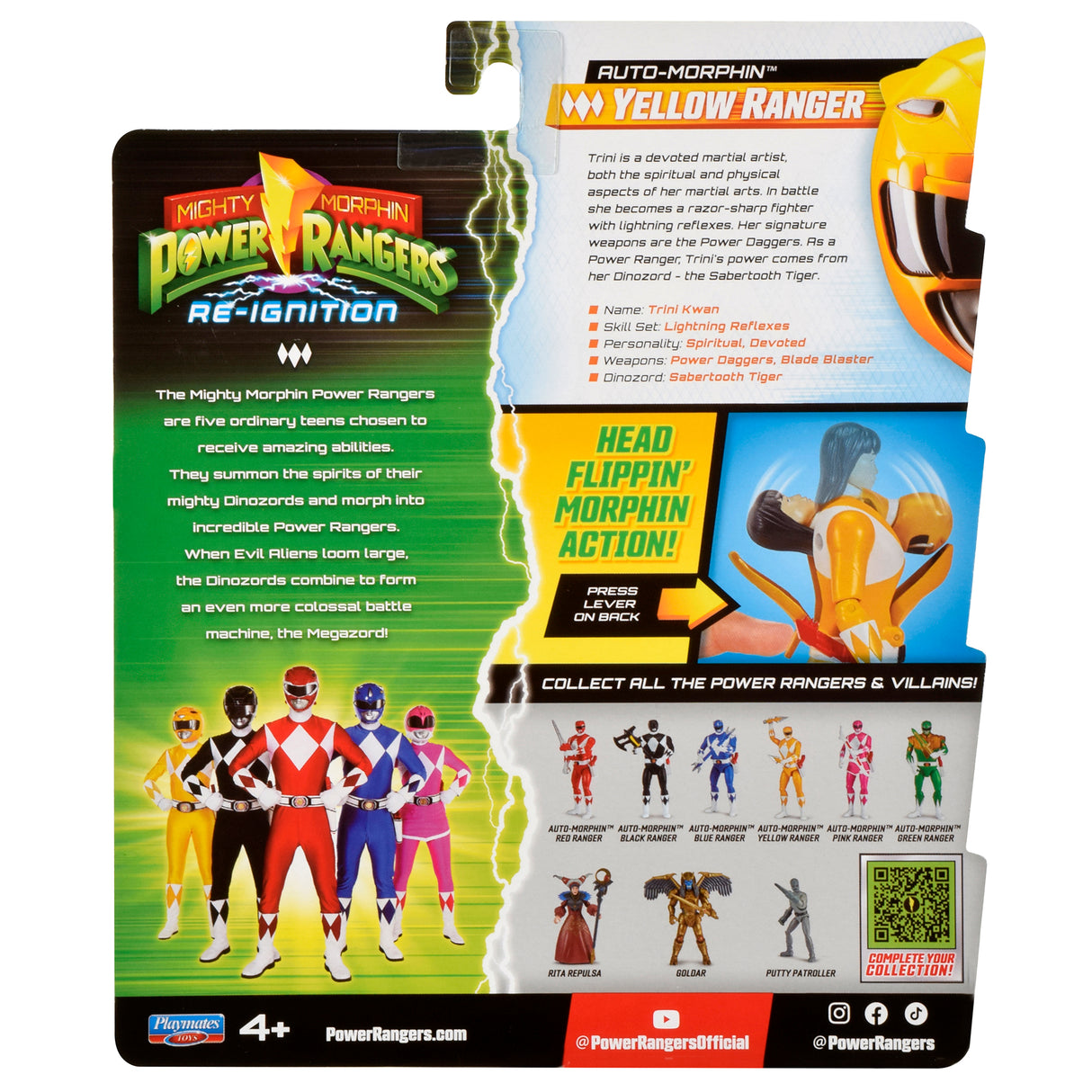 Mighty Morphin Power Rangers Re-Ignition Auto-Morphin Yellow Ranger