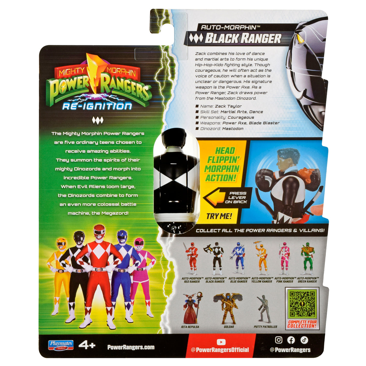 Mighty Morphin Power Rangers Re-Ignition Auto-Morphin Black Ranger