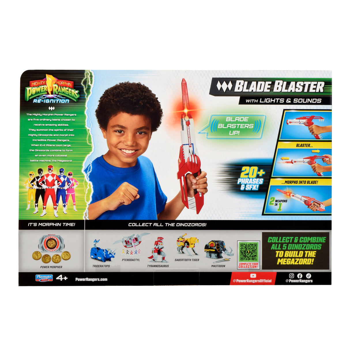 Mighty Morphin Power Rangers Re-Ignition Blade Blaster w/ Lights & Sounds