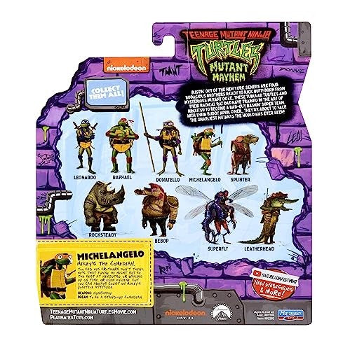 Teenage Mutant Ninja Turtles: Mutant Mayhem 4.25” Michelangelo Basic Action Figure By Playmates Toys