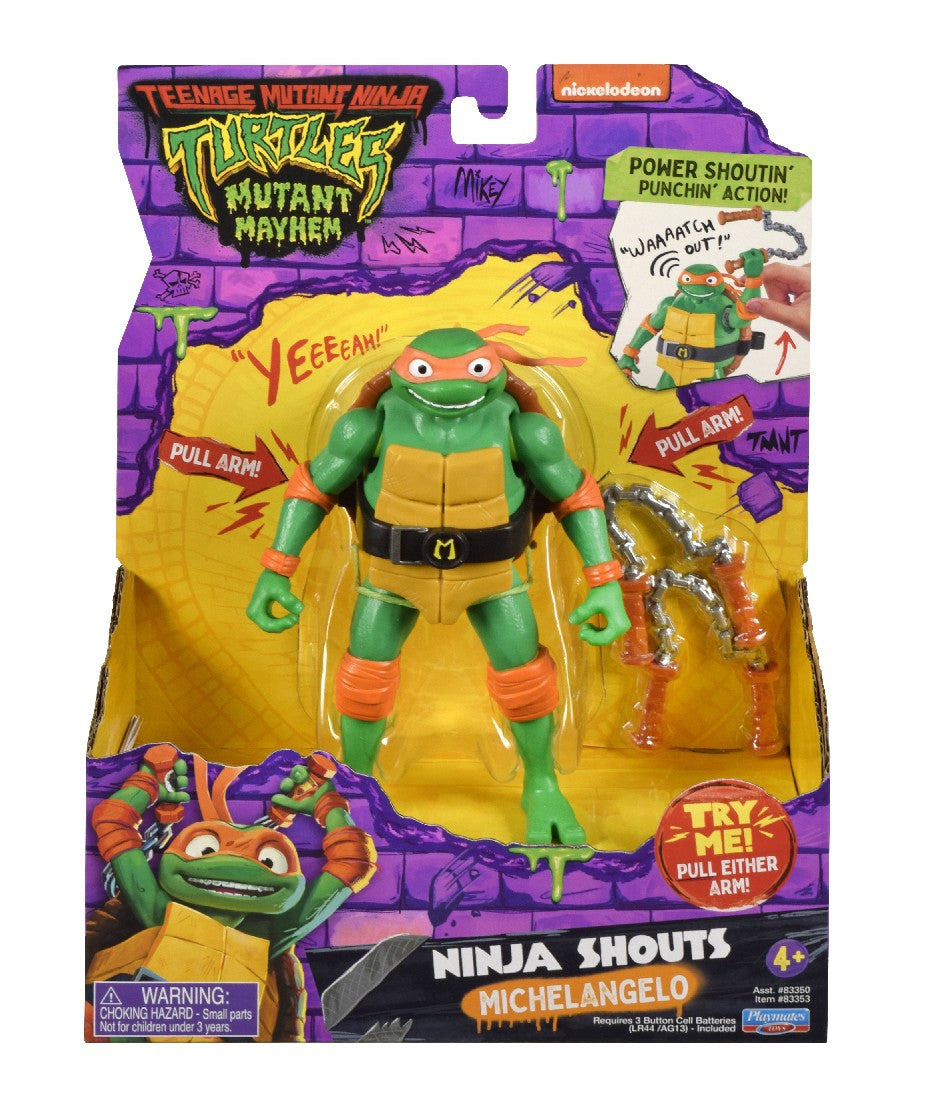 TMNT MUTANT MAYHEM NINJA SHOUTS FIGURES ASST - MICHELANGELO