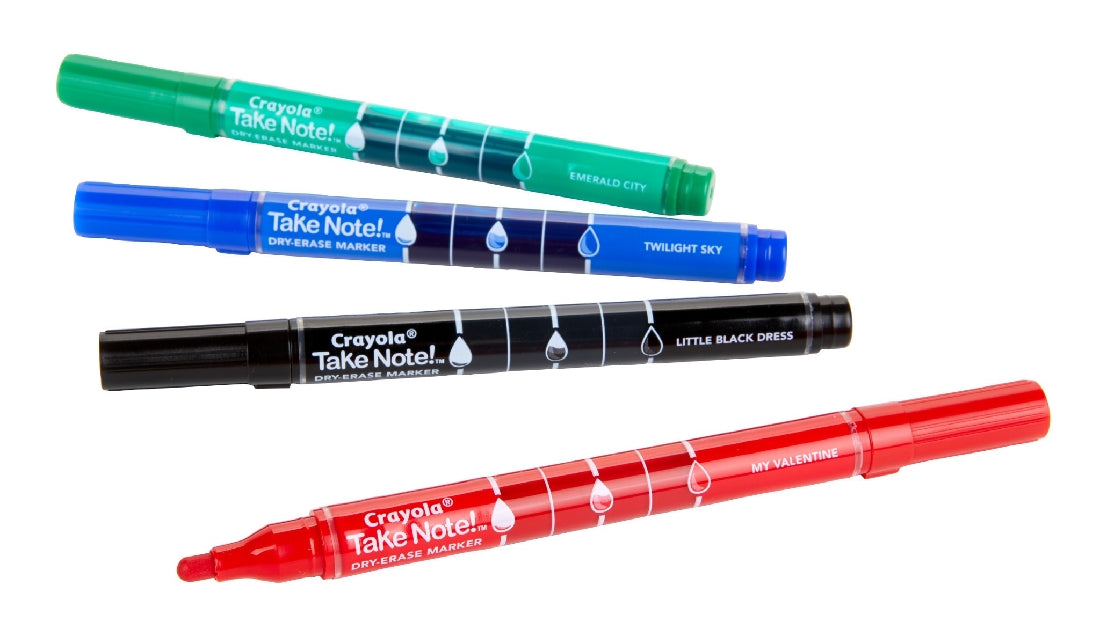 CRAYOLA TAKE NOTE WHITEBOARD MARKERS 4PK