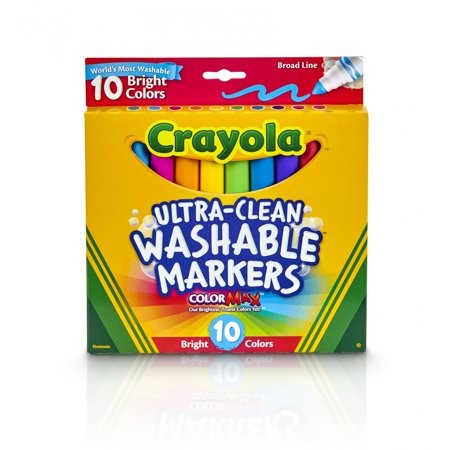 CRAYOLA 10PK BRIGHT WASHABLE MARKERS