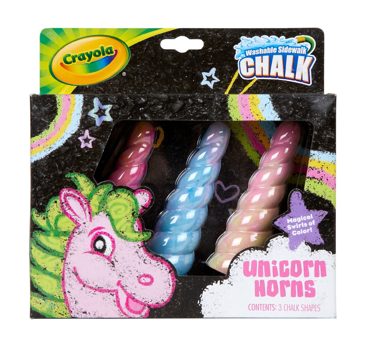 CRAYOLA UNICORN HORNS CHALK 3PK