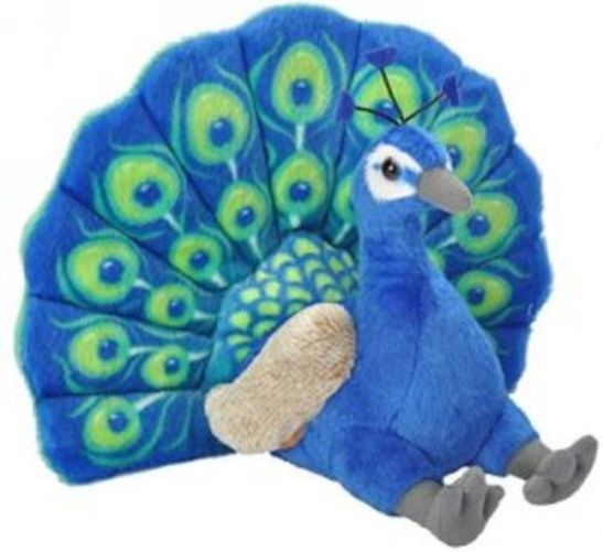 Wild Republic Cuddlekins Peacock Stuffed Animal  12 Inches