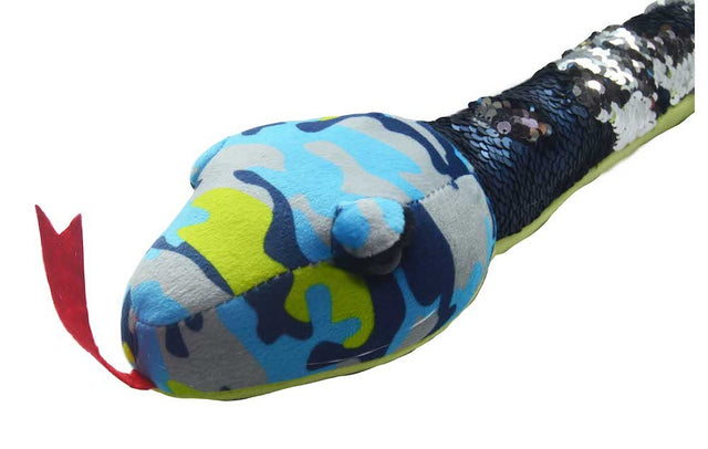 Wild Republic Sequin Snake Blue Camo