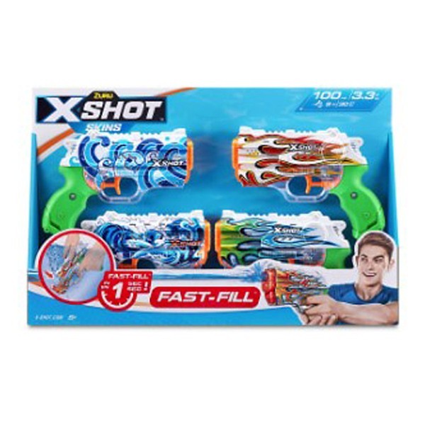 X-Shot Water Fast-Fill Skins Nano Water Blaster (4-Pack)