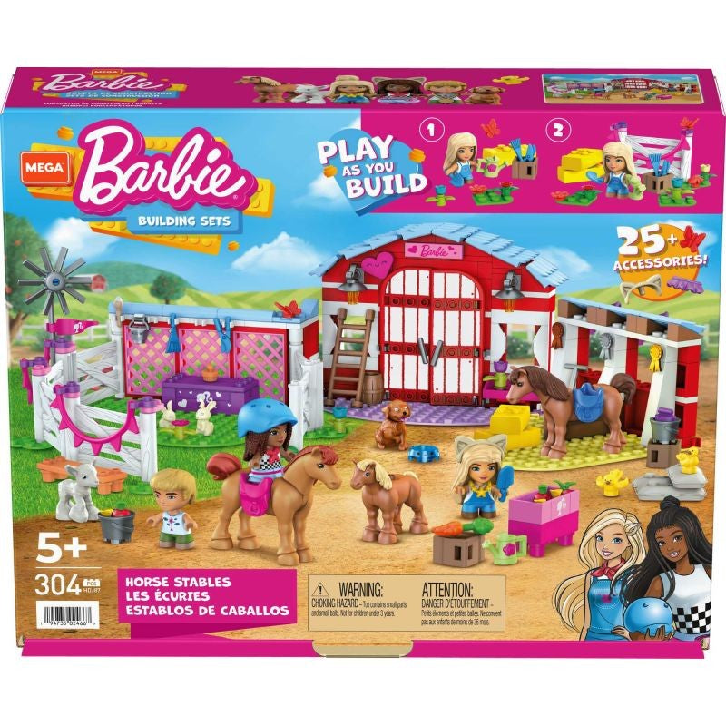 Barbie Pets Horse Stables Building Playset With 3 Micro-dolls, 9 Pets - Multi