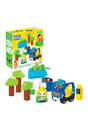 MEGA BLOKS Fisher-Price Toddler Building Blocks Green Town Charge & Go Bus 36pcs