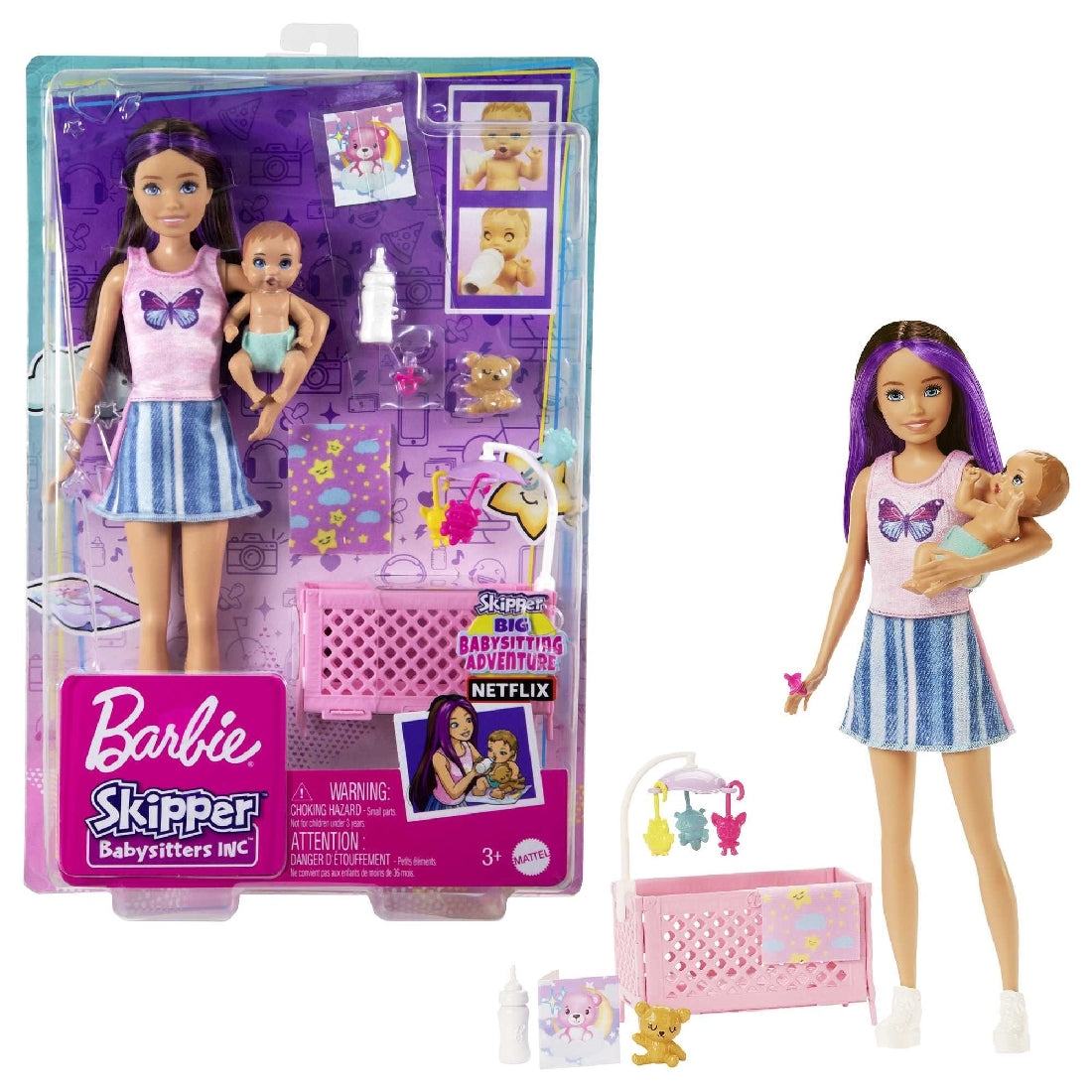 Barbie Skipper Babysitters Inc Doll & Accessory Ast - Purple Hair