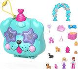 Polly Pocket Doggy Birthday Bash Compact Playset With 2 Micro Dolls & Accessories Travel Toys
