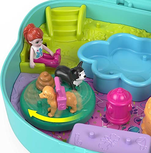 Polly Pocket Doggy Birthday Bash Compact Playset With 2 Micro Dolls & Accessories Travel Toys