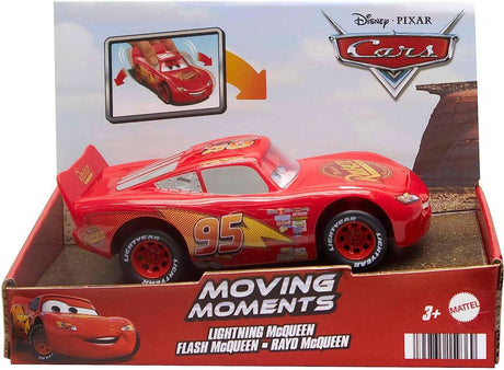 Disney and Pixar Cars Toy Cars & Trucks Moving Moments Lightning McQueen Vehicle with Moving Eyes & Mouth HPH64