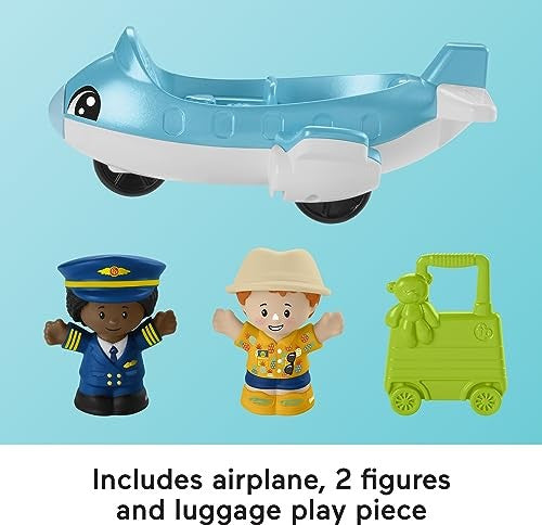 Fisher-Price Little People Everyday Adventures Airport Toddler Playset  Airplane & 3 Play Pieces