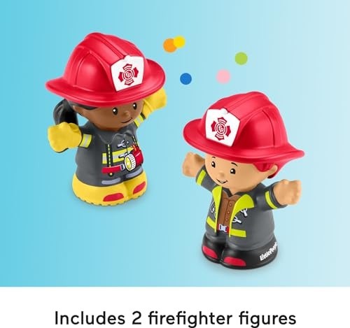 Fisher-Price Little People Fire Truck Musical Toddler Toy with Lights Sounds 2 Figures - Multi-Color