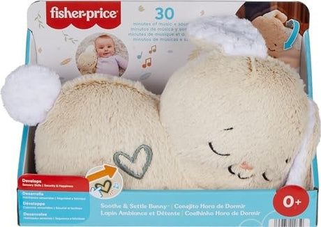 Fisher-Price Soothe Settle Bunny Plush Baby Toy Customizable Sound Machine with Motion - Multi-Color