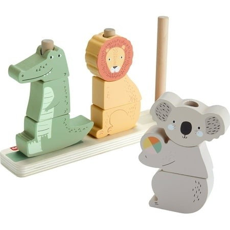 Fisher-Price Wood Stack & Sort Animals Stacking Toy