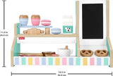 Fisher-Price Wood Pretend Play Coffee Shop & Toy Register, 20-Piece Wooden Food Playset for Preschool Kids Ages 3+ Years