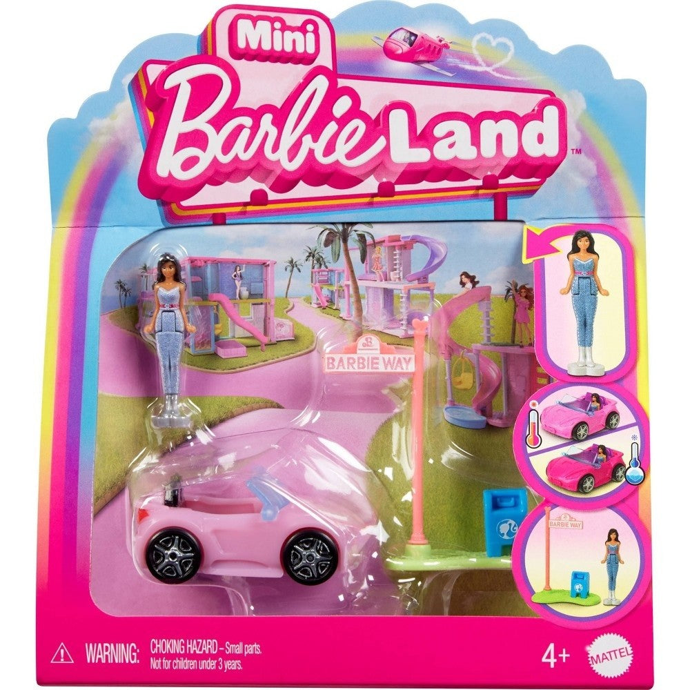 Barbie Mini BarbieLand Doll & Convertible Car with Color-Change