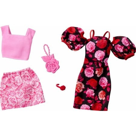 Barbie Fashion 2 Pack Asst. Rose Dress