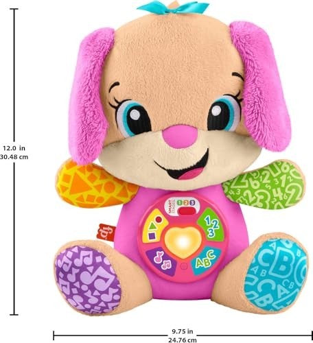 Fisher-price Baby Toy Laugh & Learn Smart Stages Sis Musical Plush With Lights & Learning Songs For Infants Ages 6+ Months