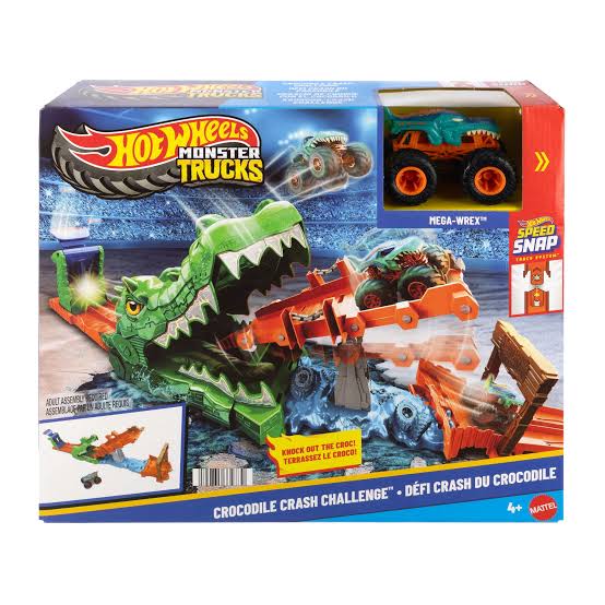 Hot Wheels Monster Trucks Knock The Croc Challenge