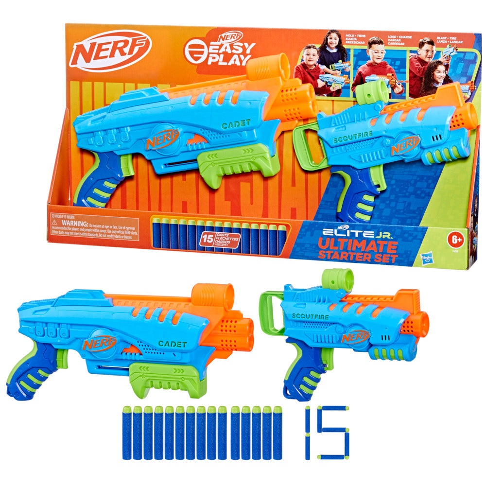 Nerf Elite Junior Ultimate Starter Set With 2 Kids Toy Blasters And 15 Darts