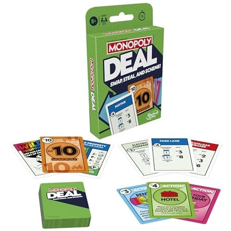 Monopoly Deal Card Game, Quick-Playing Family Card Game for 2-5 Players, Ages 8+