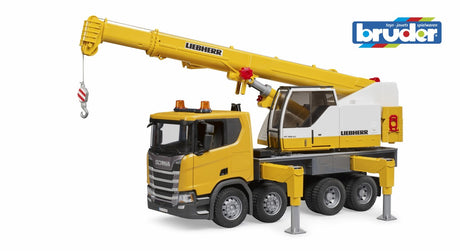 Bruder 1/16 Scania Super 560R Liebherr Crane Truck W/ LIGHTS & SOUNDS