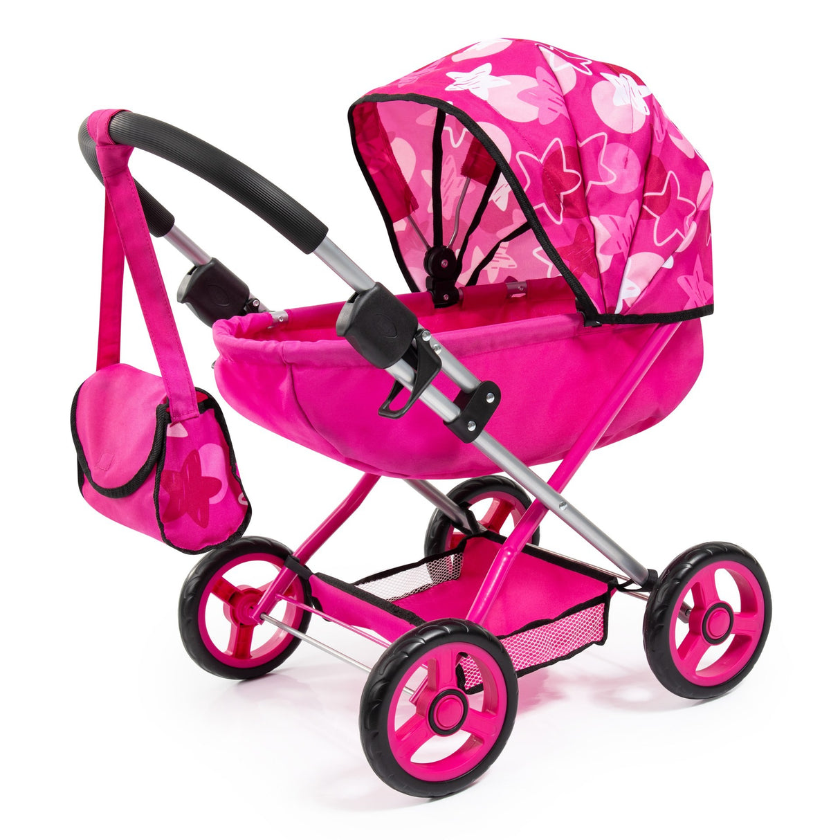 BAY COSY DOLL PRAM - CERISSE WITH STAR PATTERN